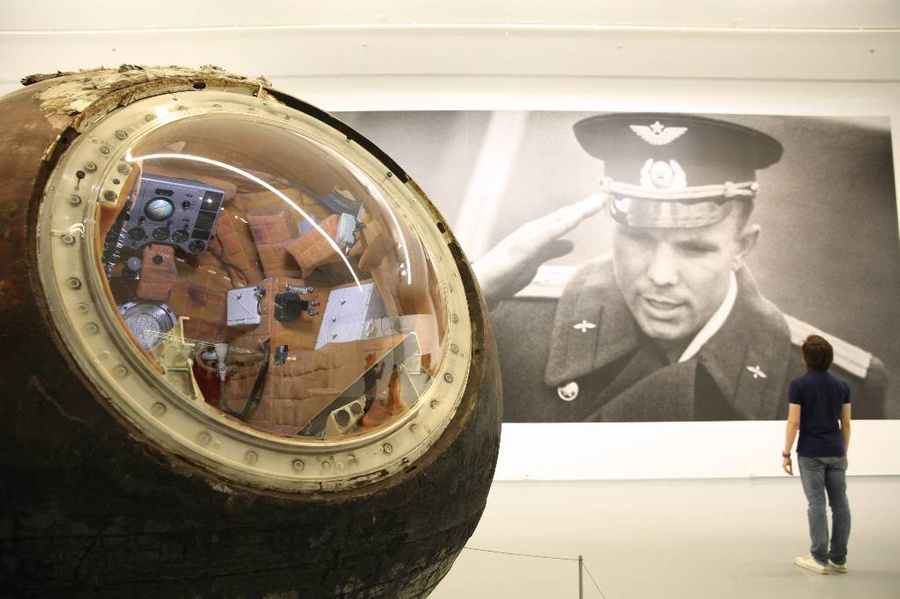 Посадочный модуль "Восток" Юрия Гагарина на выставке "Русское пространство". Фото © ТАСС / Ольга Зиновская