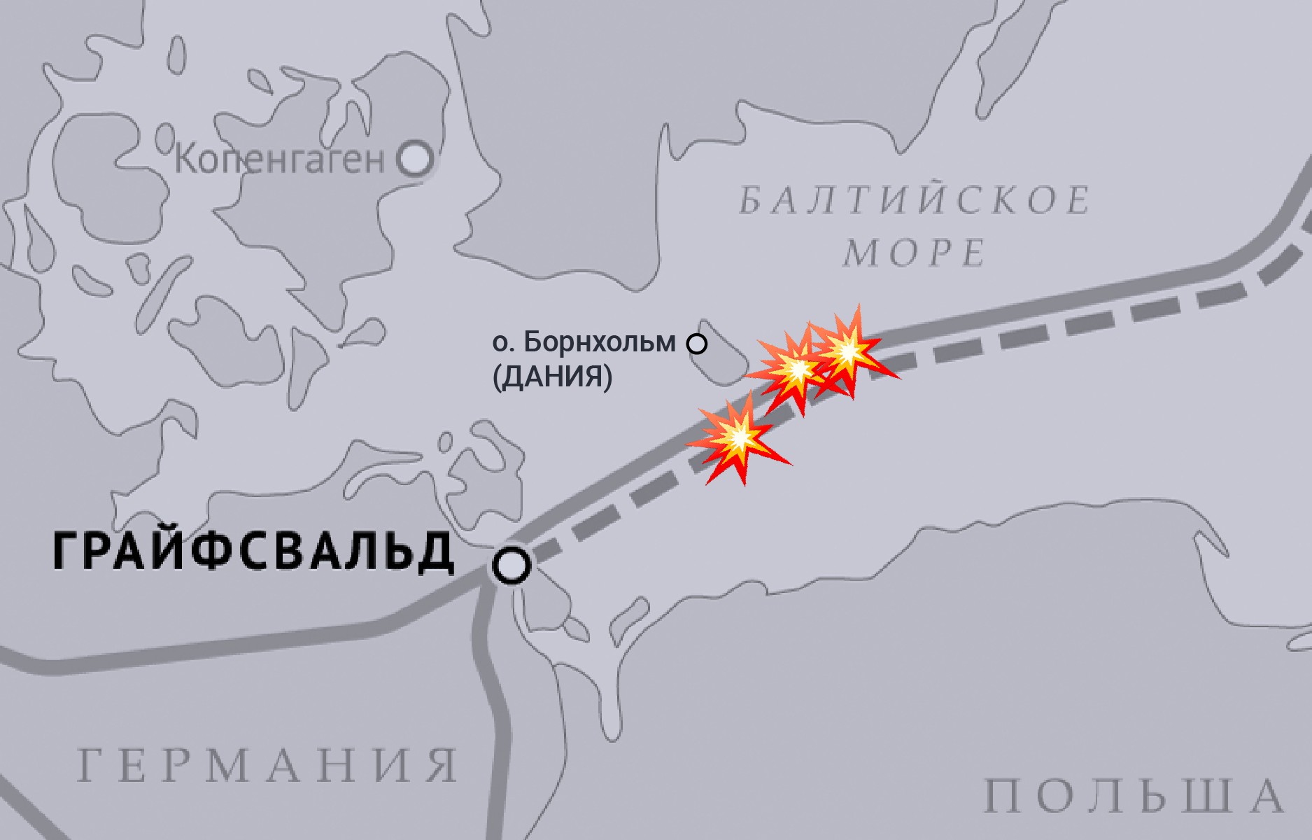 Где взорвали "Северный поток" © gazprom.ru Инфографика © LIFE