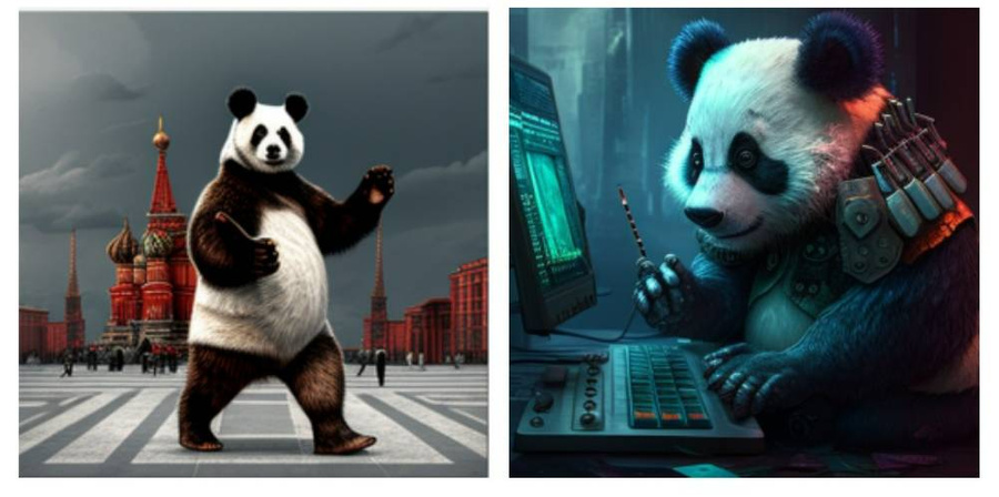 Вот так, по версии нейросети Midjourney, выглядят знаменитые панды Жуи и Диндин из Московского зоопарка. Фото © LIFE