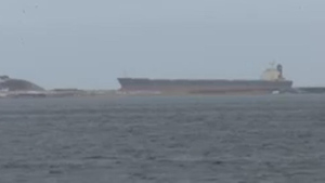 Появилось видео с севшим на мель у берегов Сахалина судном под флагом Либерии