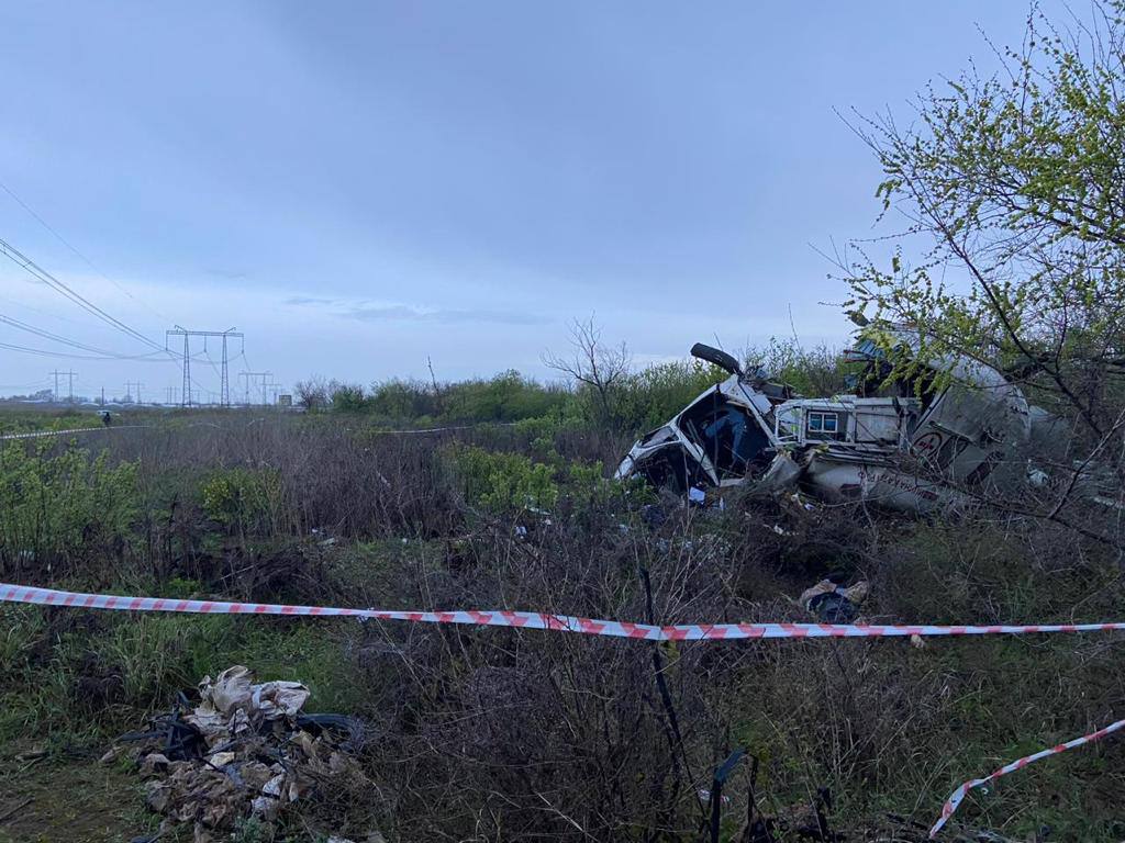 Место крушения вертолёта в Волгоградской области. Фото © СК РФ