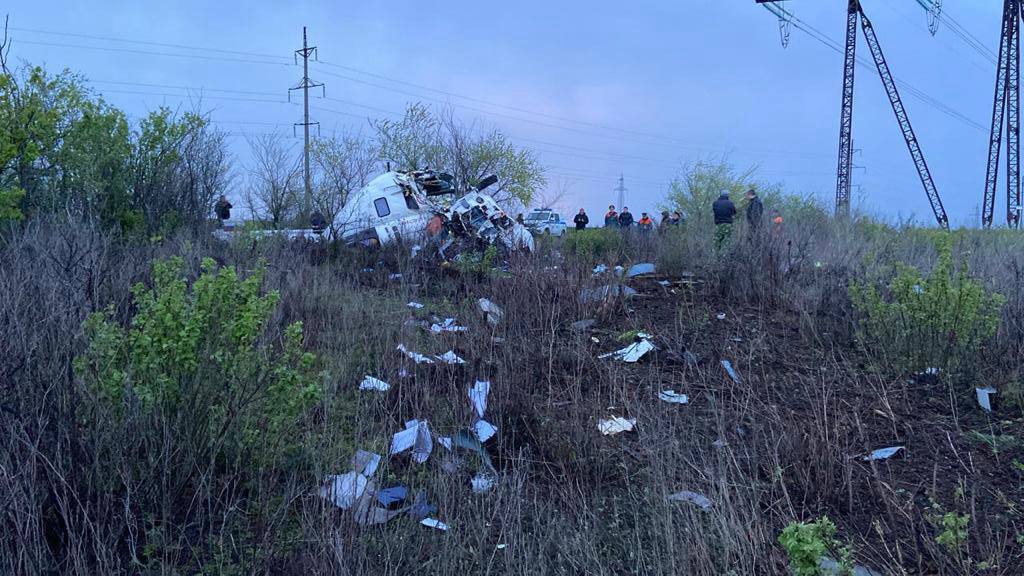Место крушения вертолёта в Волгоградской области. Фото © СК РФ