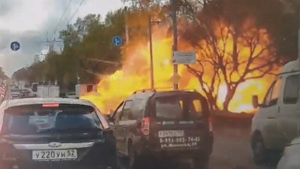 Момент мощного взрыва "газели" в Нижнем Новгороде попал на видео