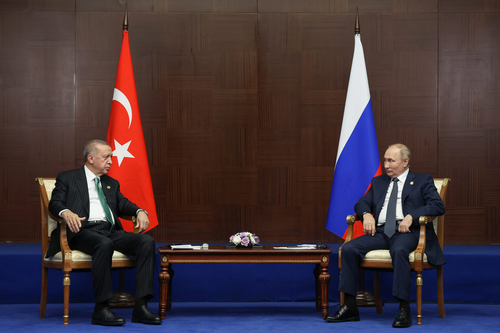 Встреча президента РФ Путина и президента Турции Эрдогана. Фото © ТАСС / Прокофьев Вячеслав