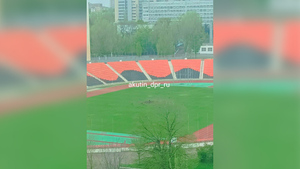 Последствия удара ВСУ по стадиону "Олимпийский". Фото © Telegram / AKUTIN.DPR.RU