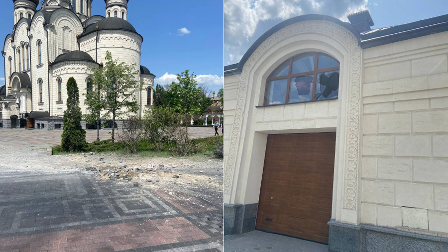 Последствия обстрела Богоявленского собора в Горловке. Обложка © Telegram / МИГ России