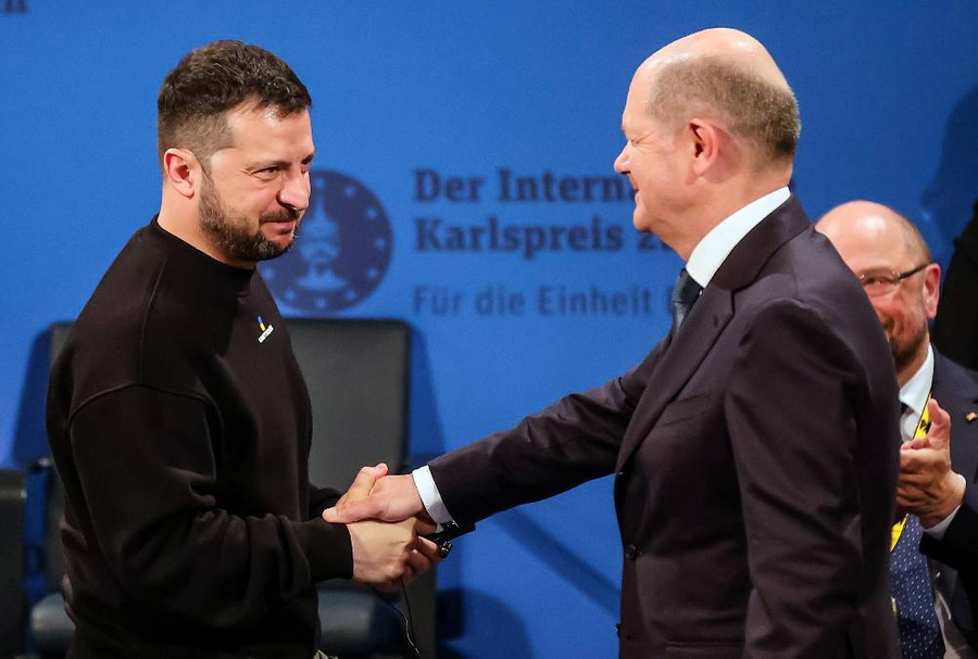 Владимир Зеленский и Олаф Шольц. Обложка © ТАСС / EPA