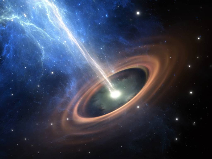 Чёрная дыра в глубоком космосе, 3D-иллюстрация. Фото ©  Shutterstock