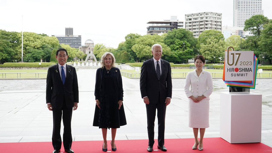 Лидеры G7 в Хиросиме в Парке мира. Обложка © Официальный сайт G7