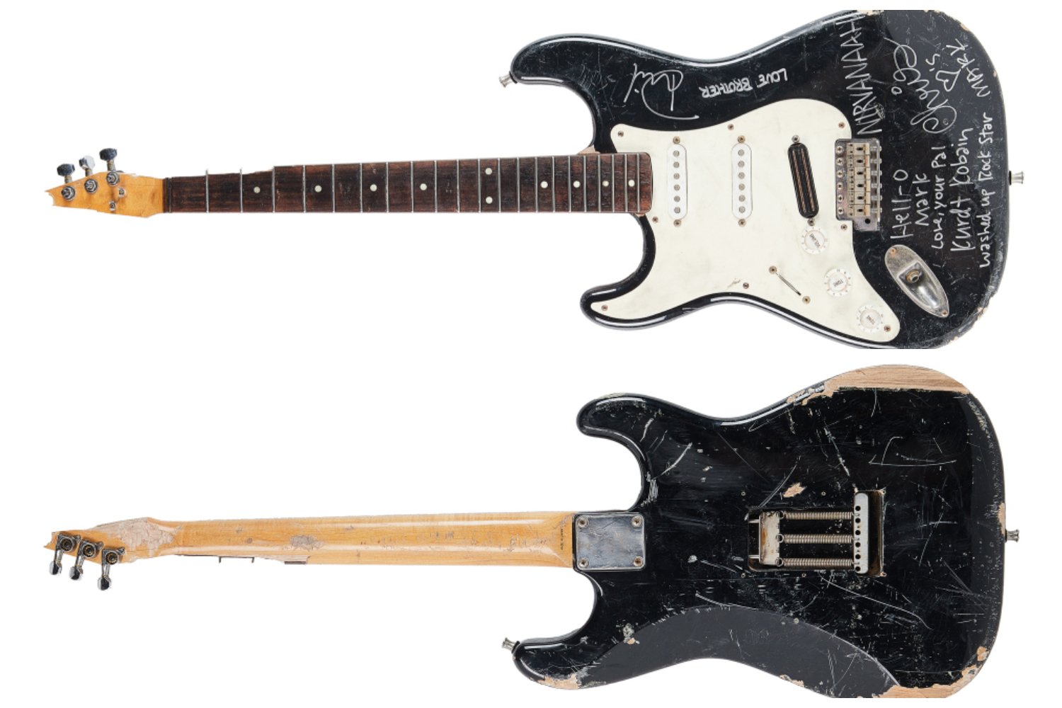 Разбитая гитара Курта Кобейна. Фото © Julien's Auctions