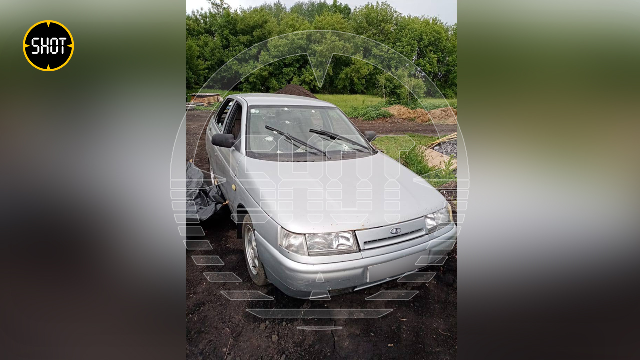 Появились фото автомобиля, обстрелянного украинской ДРГ в белгородском селе  Глотово