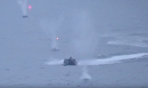 Появилось видео уничтожения дронов ВСУ, атаковавших корабль "Иван Хурс" в районе Босфора