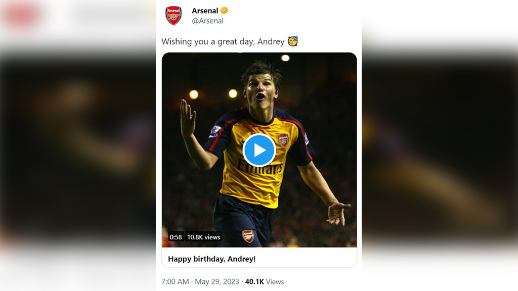 Удалённый пост ФК "Арсенал" в Twitter. Скриншот © Twitter / Arsenal