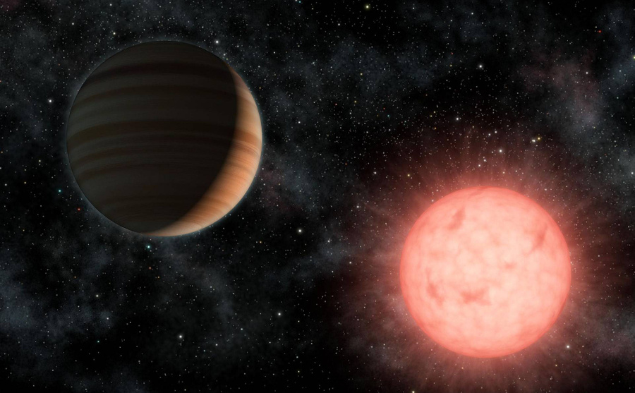 Планета, обращающаяся по орбите вокруг красного карлика, в представлении художника. Фото © Wikipedia