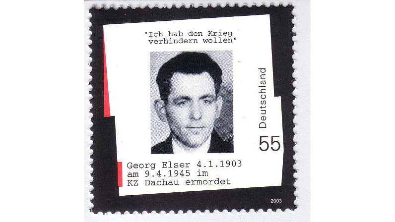Иоганн Георг Эльзер. Немецкая памятная почтовая марка. Фото © Wikipedia