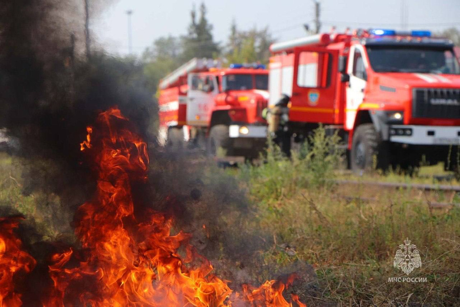 Работа пожарных расчётов в Курганской области. Фото © МЧС Курганская область