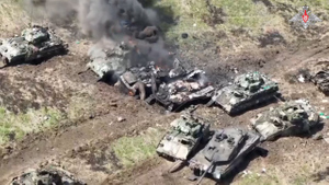 Минобороны показало, во что ВС РФ превратили пытавшиеся атаковать их западные танки ВСУ