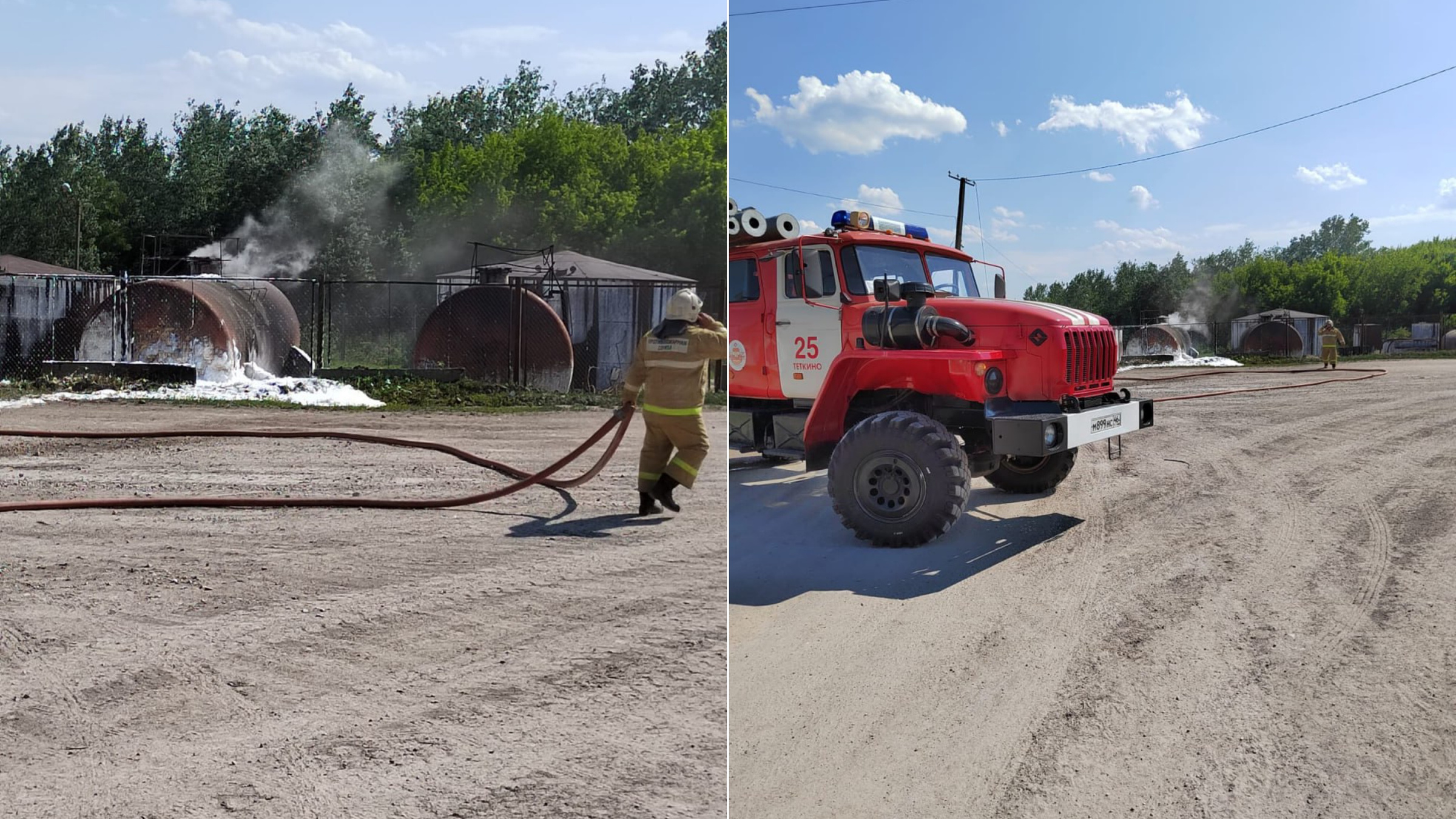 Посёлок Тёткино после обстрела со стороны ВСУ. Фото © Telegram / Роман Старовойт