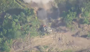 Появилось видео уничтожения танка ВСУ, который вёл огонь по российским позициям из леса