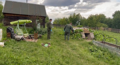 Место убийства в городе Берёзовском. Фото © СУ СКР по Кемеровской области