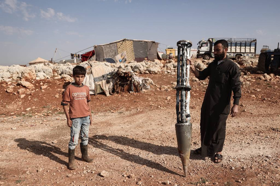 Сирия, 2022 год. Остатки кассетной ракеты в результате взрыва. Фото © Getty Images / picture alliance