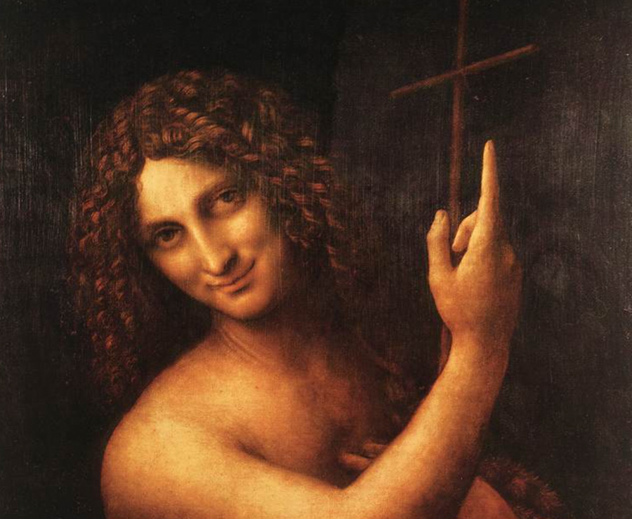 Фрагмент картины "Святой Иоанн Креститель" Леонардо да Винчи (ок. 1513–1516) © Web Gallery of Art (WGA) 