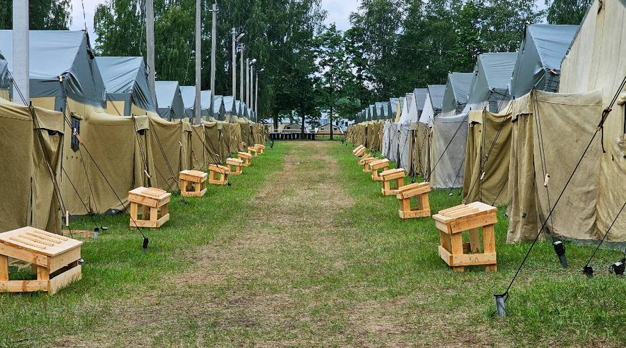 Палаточный лагерь для возможного размещения бойцов ЧВК "Вагнер" в Белоруссии. Фото © ТАСС / Наталья Таланова