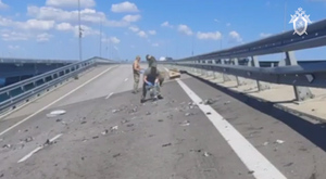 СК показал видео с последствиями взрыва на Крымском мосту