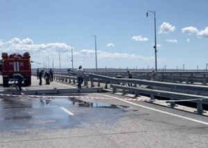 Появилось новое видео с обстановкой на Крымском мосту после теракта
