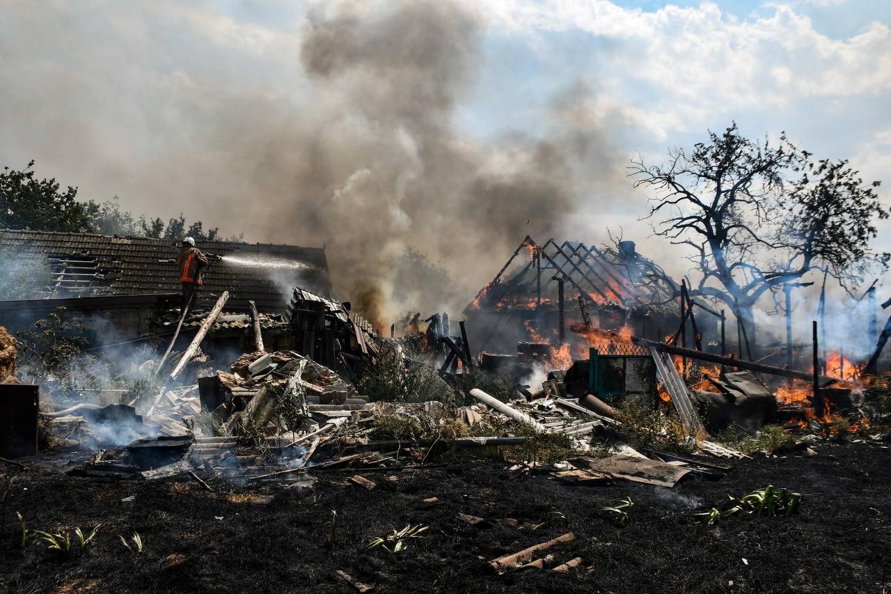 В Николаевской области Украины загорелись минные поля. Фото © Государственная служба Украины по чрезвычайным ситуациям