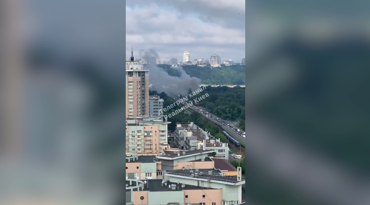 В центре Киева произошёл сильный пожар