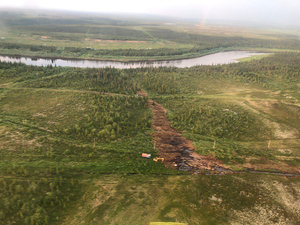 Разлив нефтепродуктов на Южно-Ошском месторождении. Фото © Telegram / Прокуратура Республики Коми