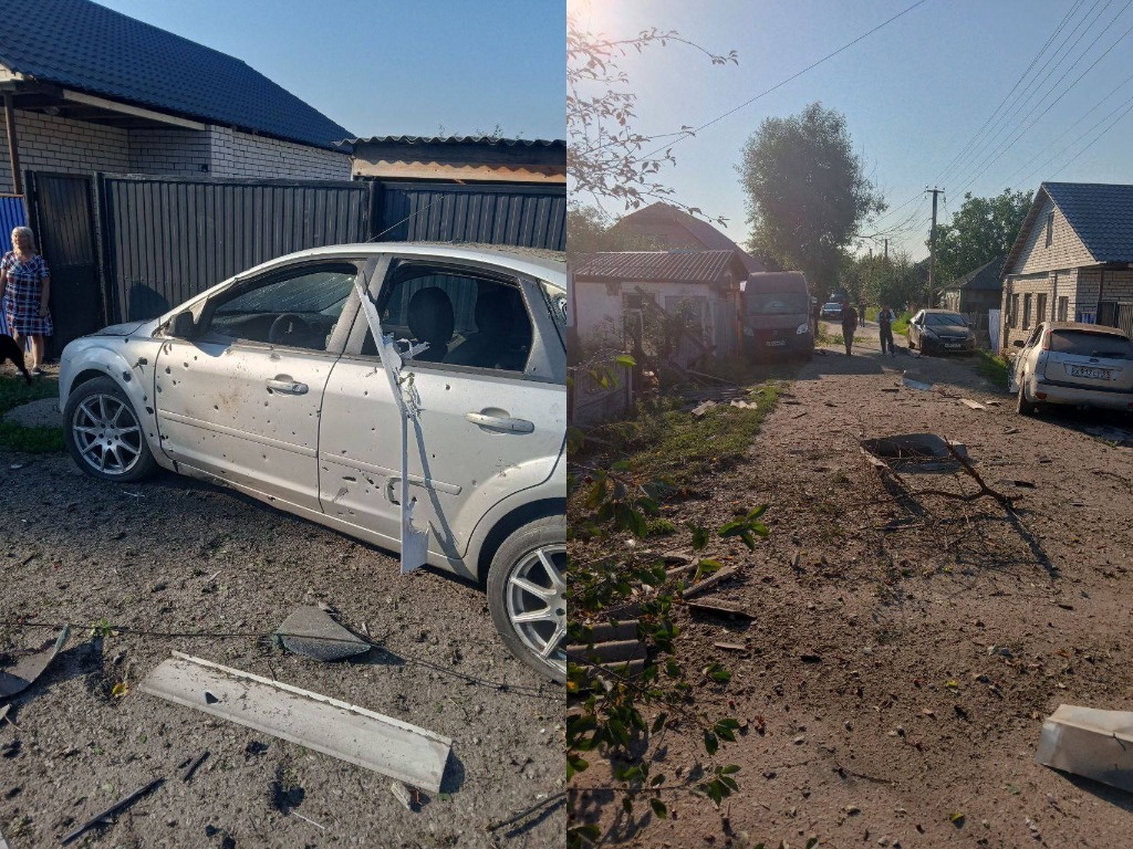 Повреждения автомобилей в Валуйках. Фото © t.me / Настоящий Гладков