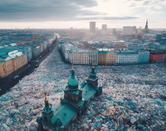 Ужасающий "пластмассовый" Санкт-Петербург. Фото © Даниил Трабун для Ecoplatform 