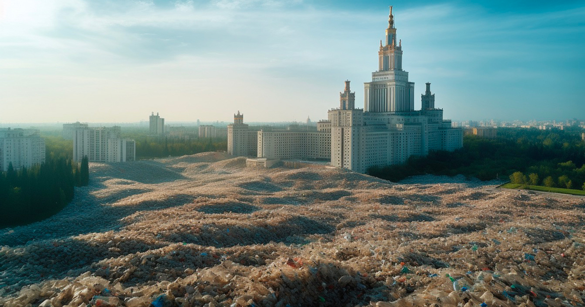 Так бы выглядела поглощённая пластиком Москва. Фото © Даниил Трабун для Ecoplatform