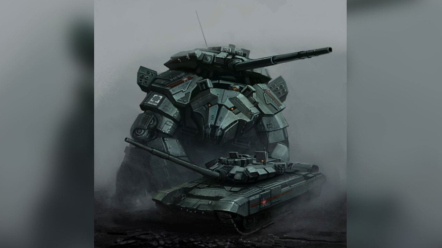 Танк Т-90М в виде русского медведя на поле боя. Обложка © Ростех