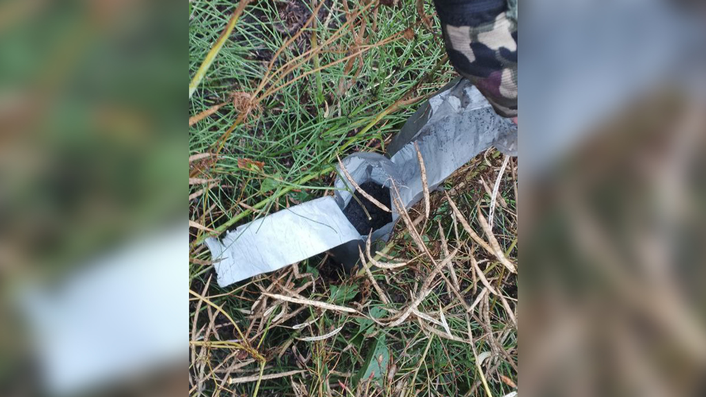 Обломки беспилотника, сбитого в Брянской области. Обложка © Telegram / НОВОСТИ БРЯНСКА, типичный подслушано