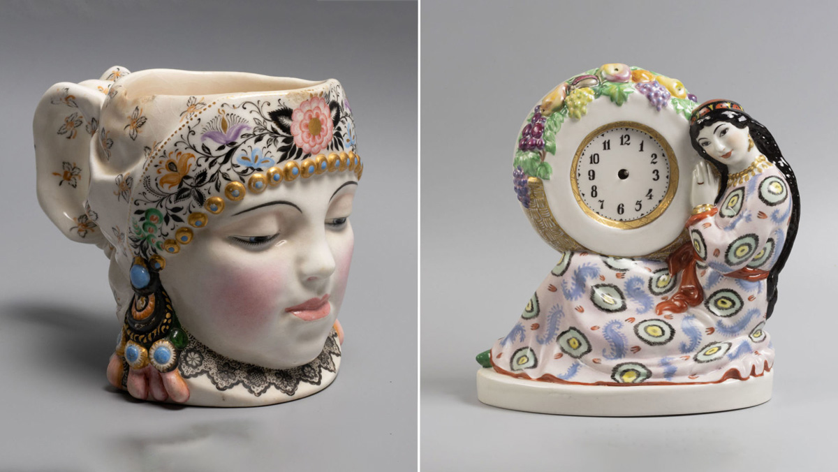 Кружка «Молоко» и часы «Узбечка». Фото © bidspirit.com, bidspirit.com
