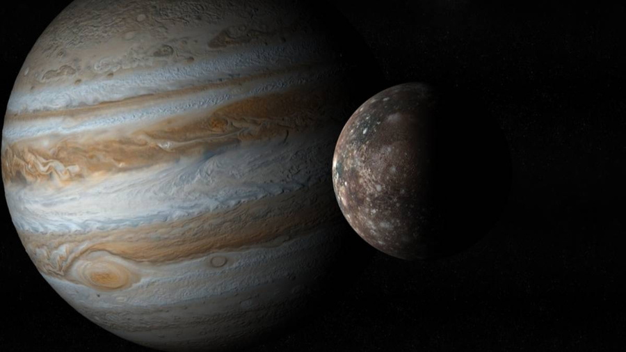 Юпитер и его спутник Каллисто. Обложка © Shutterstock