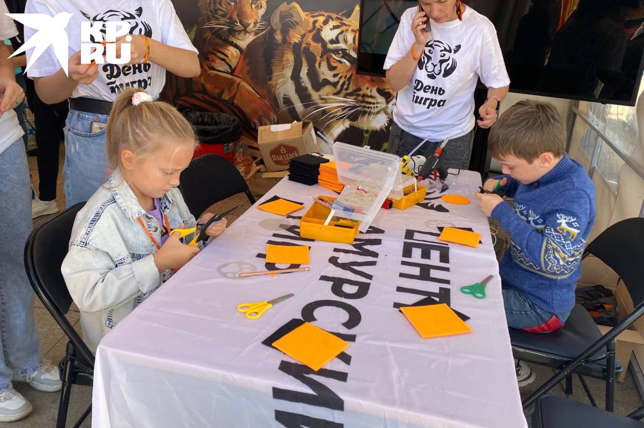 На набережной Спортивной гавани Владивостока начали праздновать День тигра. Фото © T.me / "КП — Дальний Восток"