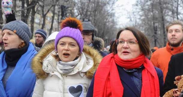 Юлия Галямина* и Наталья Михеева* на одной из протестных акций. Фото © russiapost.su