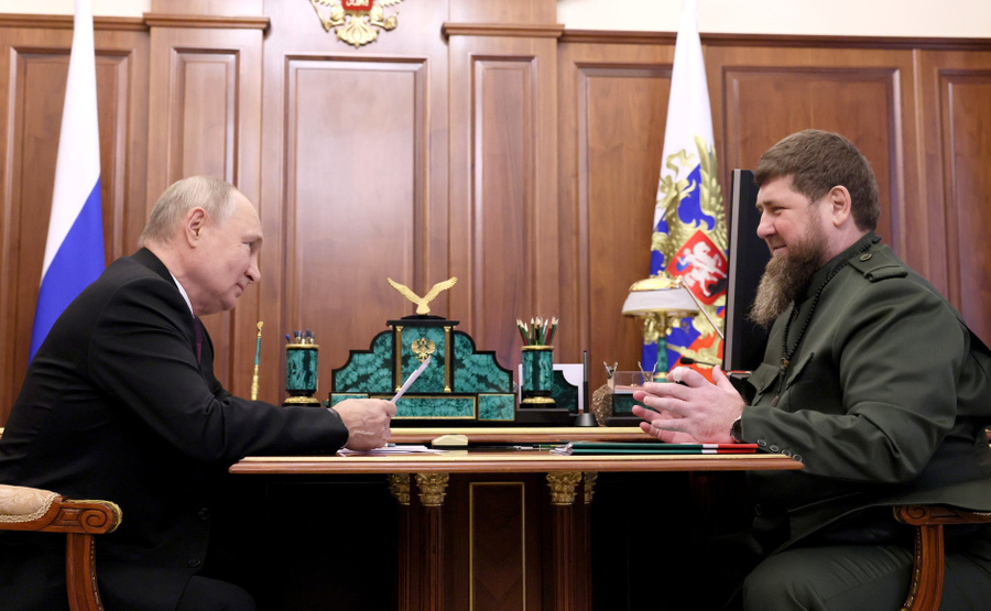 Президент России Владимир Путин и глава Чечни Рамзан Кадыров. Обложка © Kremlin.ru