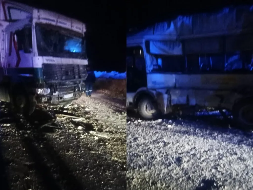 Человек погиб и девять пострадали при столкновении автобуса и фуры на Урале