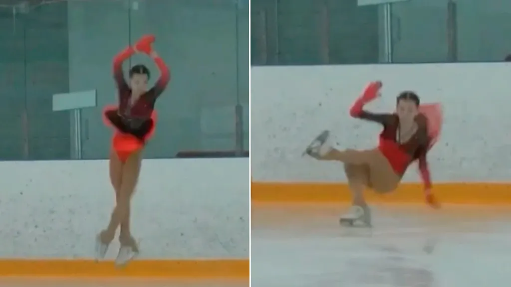 Фигуристка Швецова жёстко ударилась головой об лёд после падения во время прыжка