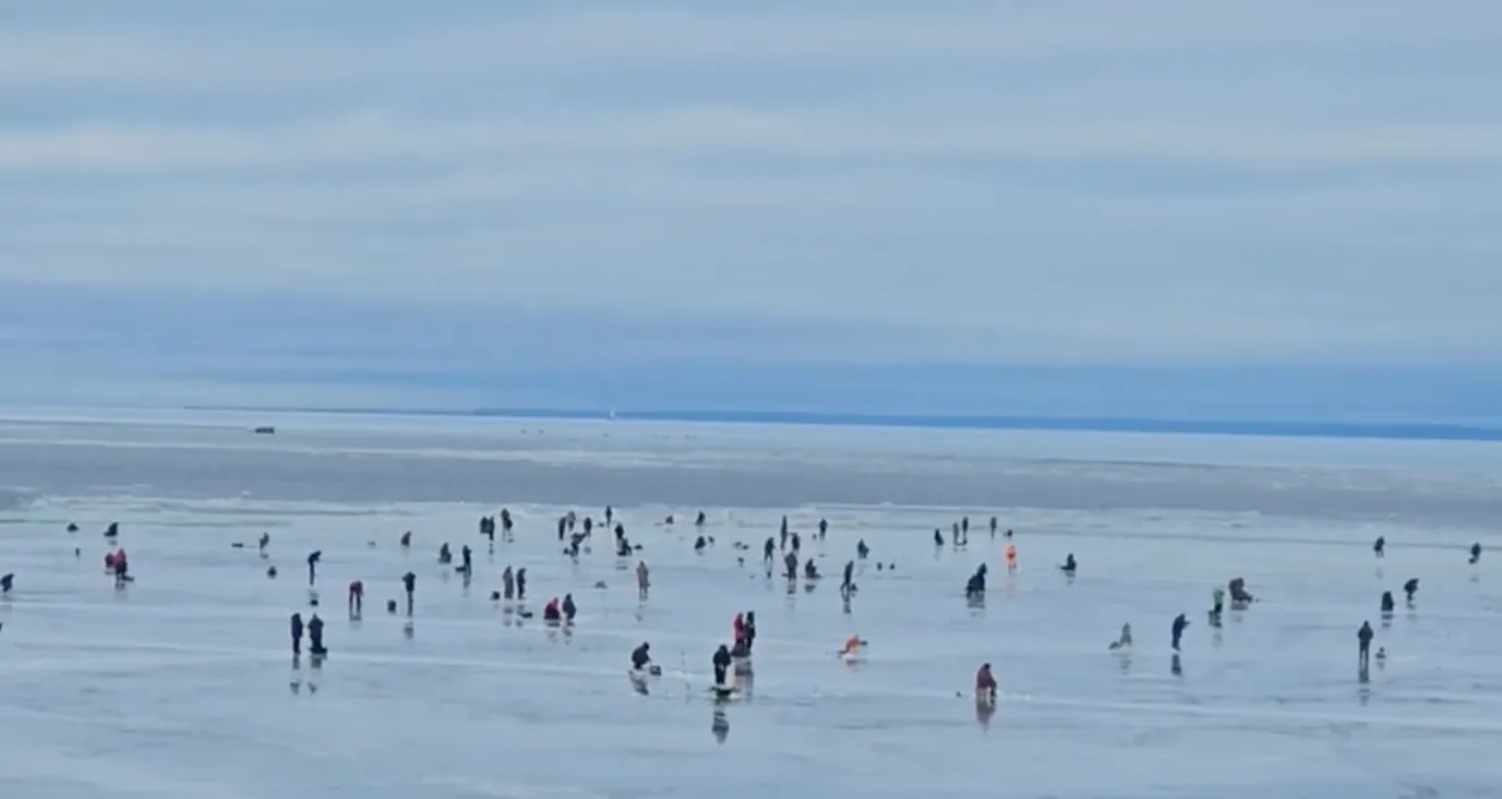 В Финском заливе сотрудники МЧС спасли десятки рыбаков с оторвавшейся льдины