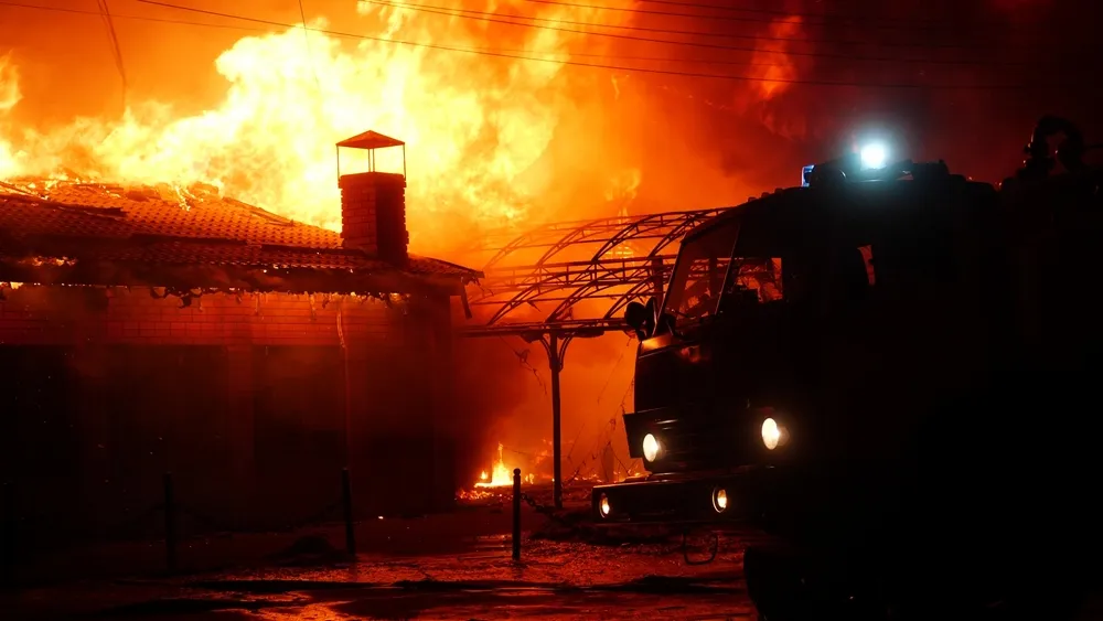 На предприятии в Калужской области произошёл пожар после падения БПЛА