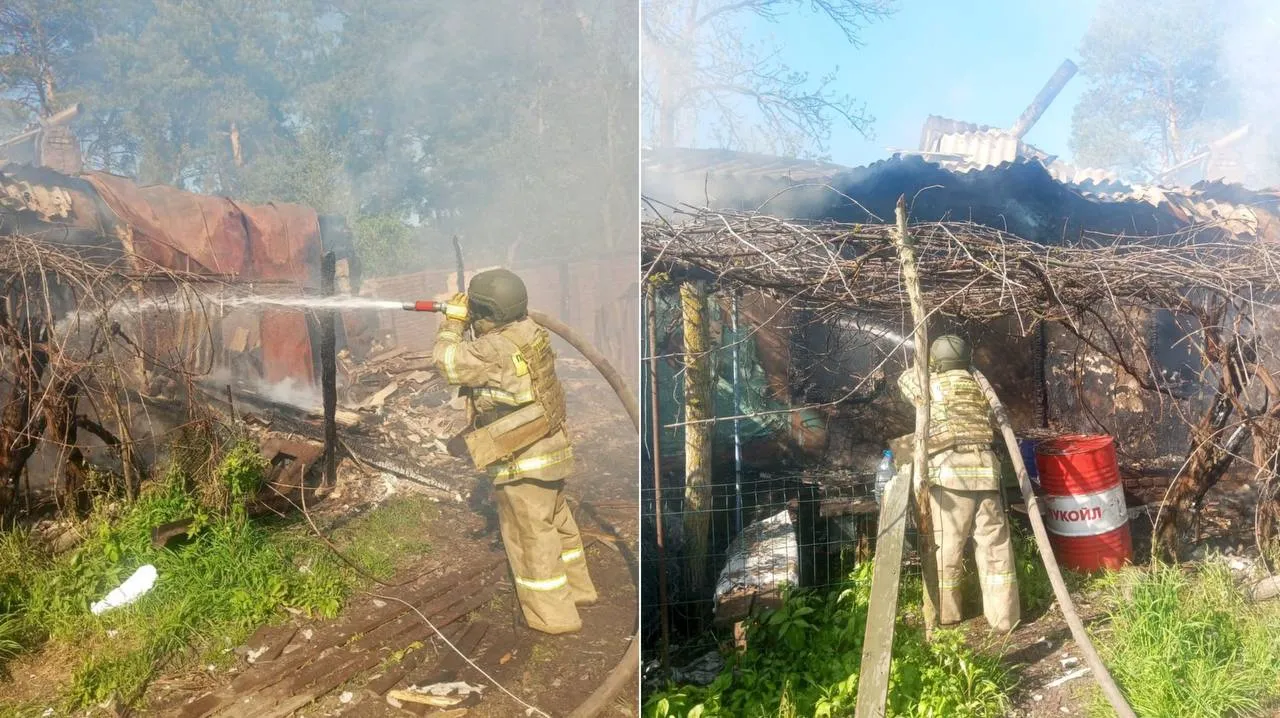 Снаряд ВСУ попал в жилой дом в Курской области, начался пожар
