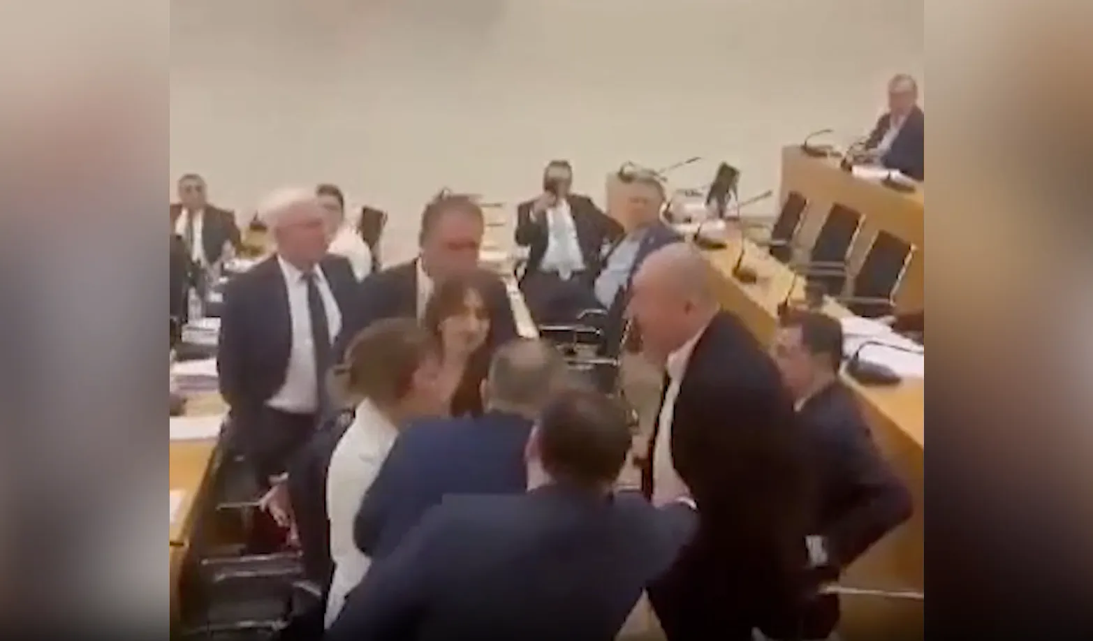 В Грузии депутат ударила бутылкой оппонента при обсуждении закона об иноагентах