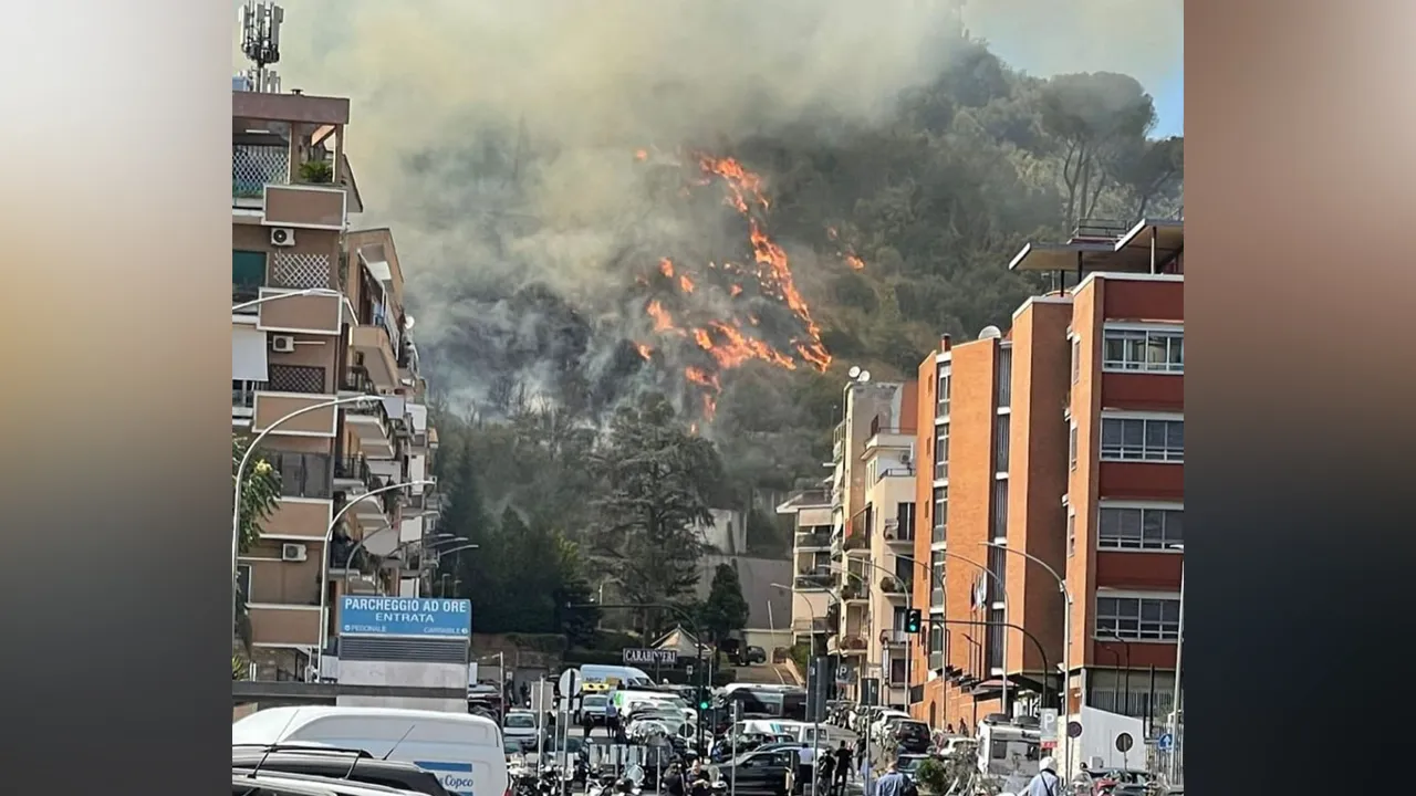 В Риме произошёл крупный пожар в районе холма Монте-Марио