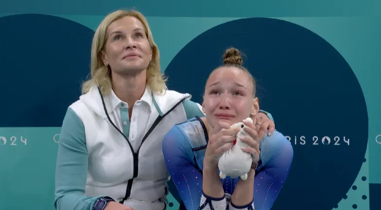 Российская батутистка расплакалась после финала на Олимпиаде